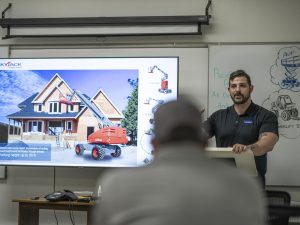 Instructor training class on boom lifts at National Lift Truck