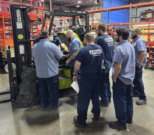 hands-on inching pedal training at National Lift Truck in Franklin Park, IL